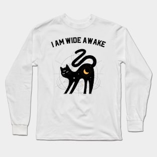 I Am Wide Awake Third Eye Black Cat Long Sleeve T-Shirt